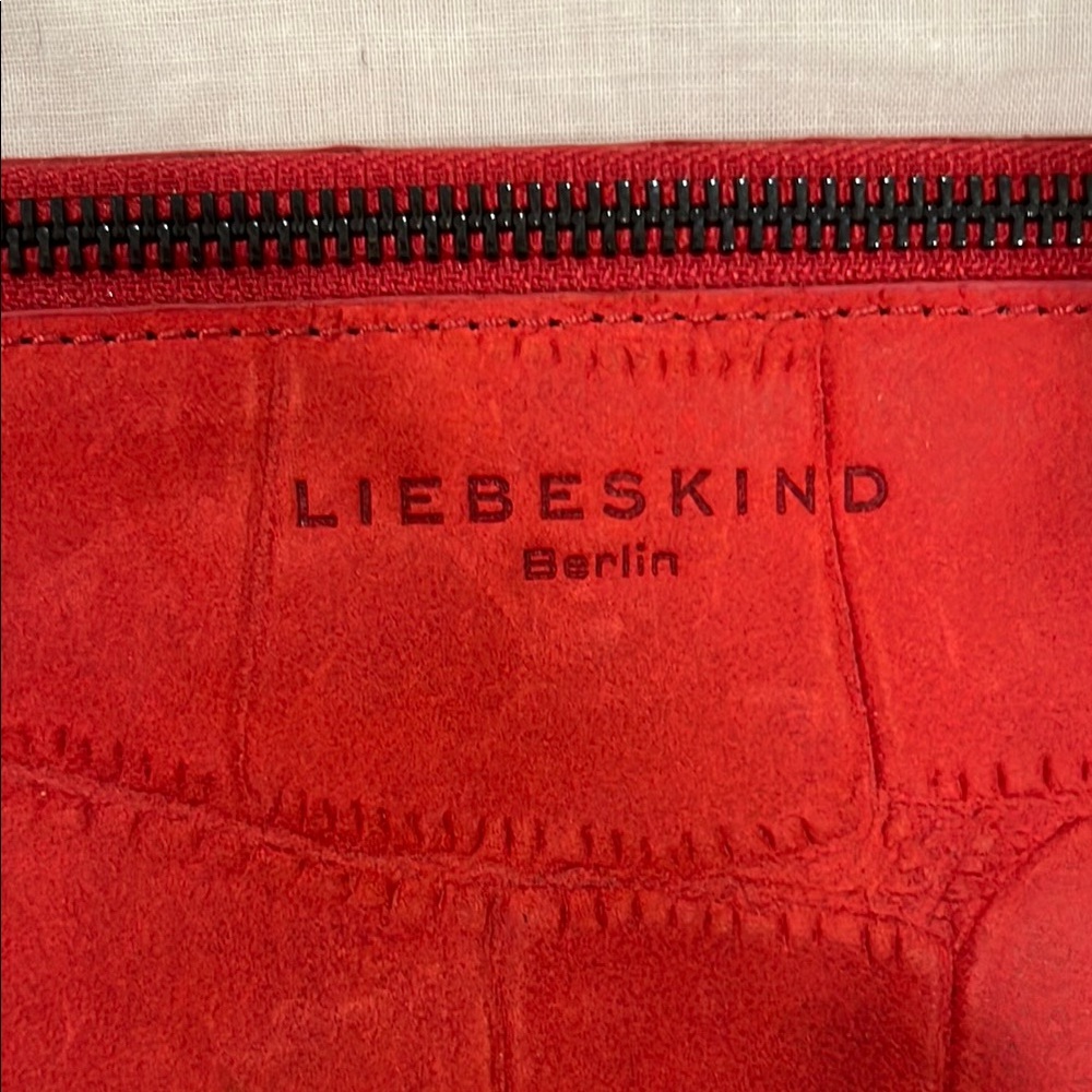 Liebeskind Red Croc-Embossed Pouch - Picture 2 of 7